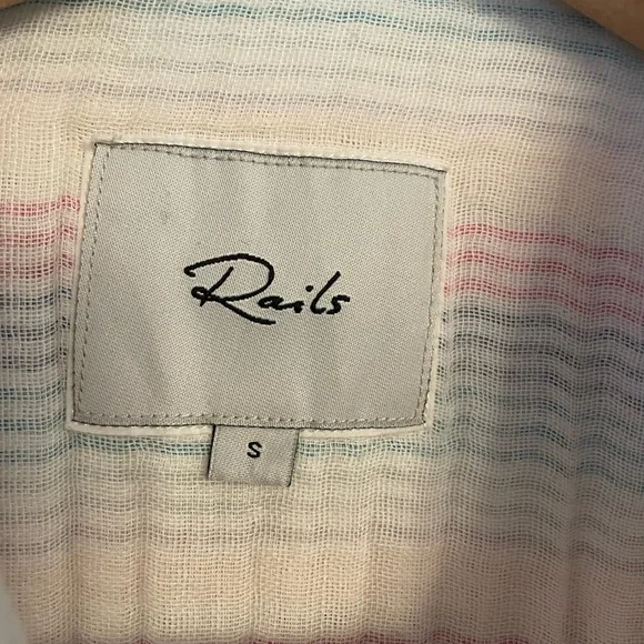 Rails Ellis Button-Down Shirt in Iris Stripe Size S 100% Cotton - Picture 9 of 9